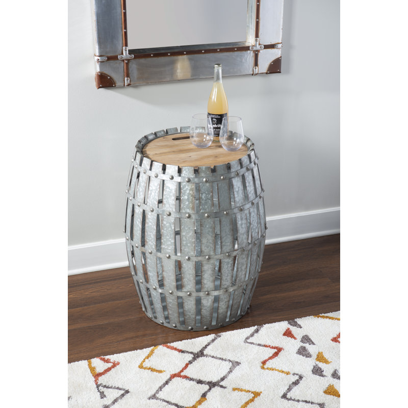 Longshore Tides Marino Drum End Table with Storage Wayfair